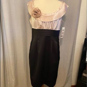 Elegant Cream Black Dress